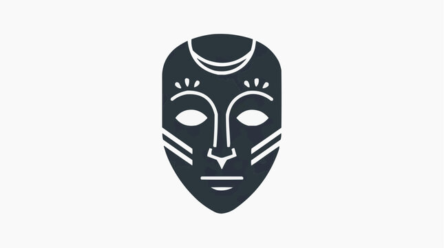 Tribal mask with world map texture on white background