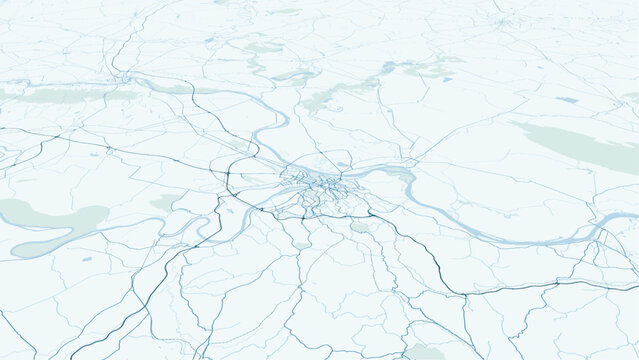 Modern minimalist vector map of Belgrade (Beograd), Serbia. High-quality scalable illustration of Belgrade city grid, Danube and Sava rivers confluence, and Kalemegdan layout for poste