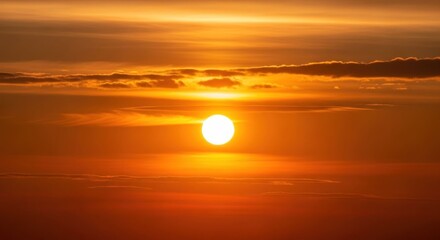Fototapeta premium Vibrant Sunset Over the Ocean - A Breathtaking Display of Colors and Light.