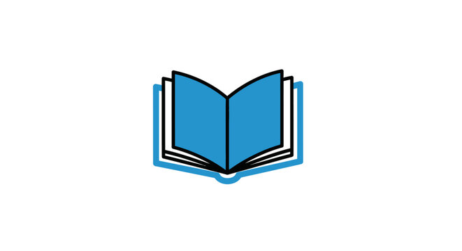 Open book illustration in a clean, minimalist style against a plain white background