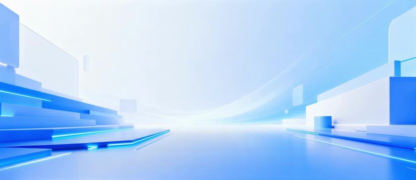 Dynamic Abstract Blue Technology Background with Geometric Shapes and Flowing Lines, Symbolizing Innovation, Digital Connectivity, and Modern Data Environments
