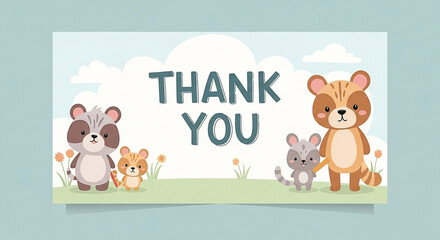Obraz premium Thank You Cute Animals