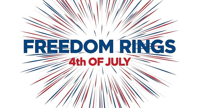 4th of july freedom rings patriotic design independence day celebration graphics