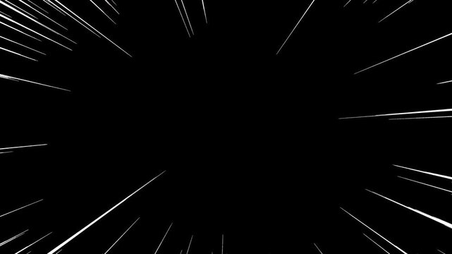 White speedline zoom seamless loop effect overlay
