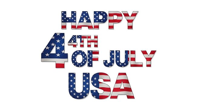 Happy 4th of july usa patriotic greeting with american flag design