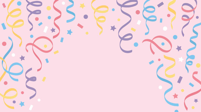 Light pink background filled with festive sparkles, glitter elements, and soft pastel textures, abstract decorative composition for holiday celebrations and greeting cards.