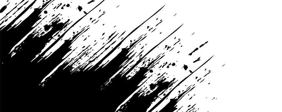 Tekstur grunge abstrak dari cat hitam. Lapisan untuk digunakan dalam desain. Vector sikat grunge tekstur Kasar Goresan hitam splatter grunge distressed background.	Print