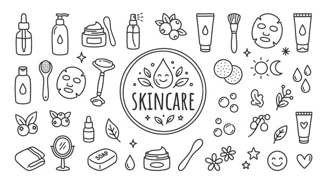 Skincare products and beauty items.