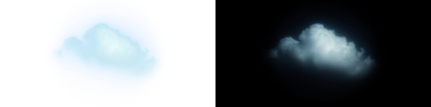 Blue white cloud transparent png overlay with soft fluffy cumulus shape