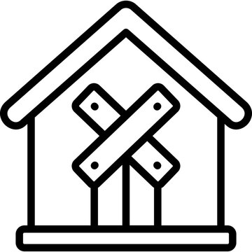 confiscated house line icon