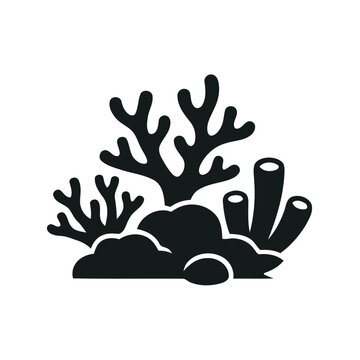 Underwater Plant Graphic &ndash; Minimalist Algae Silhouette for Logo and Design
