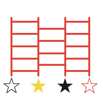 Amidakuji Ladder Lottery Set - Colorful Vector Illustrations