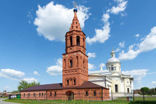 The ancient bell tower at St. Nicholas Cathedral. Epiphany, Tula region, Russia