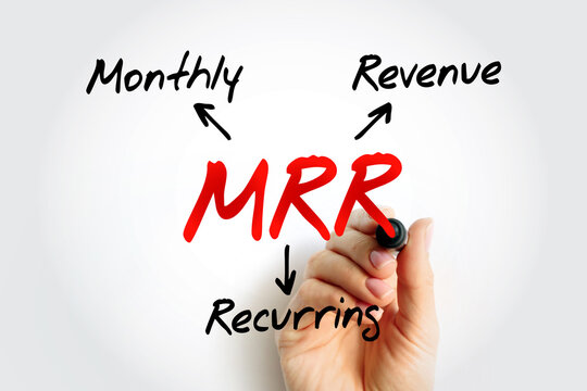 MRR - Monthly Recurring Revenue acronym, business concept background