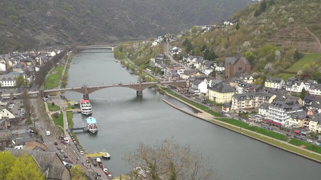 Aerial view of Cochem in Mosel Valley