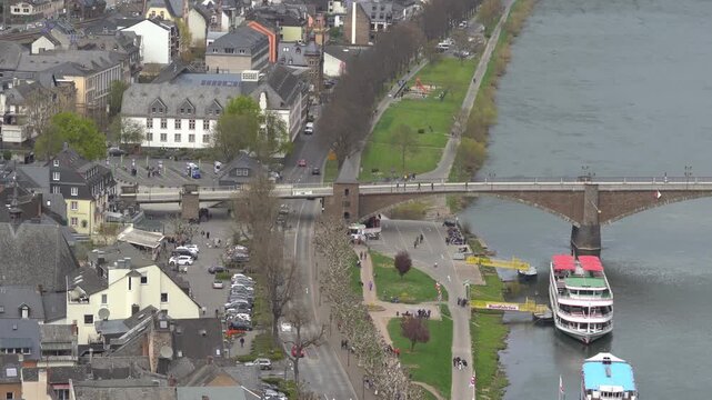 Aerial view of Cochem in Mosel Valley