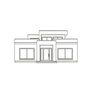 Modern House Architectural Drawing Design.
