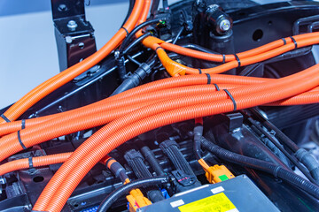 Fototapeta premium Electrical truck car engine control unit of the car