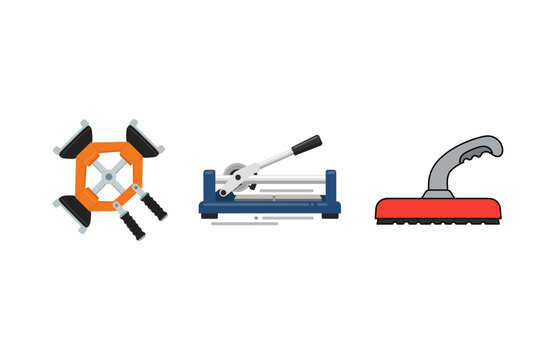 Set of professional tiling tools for precise cuts and smooth finishes