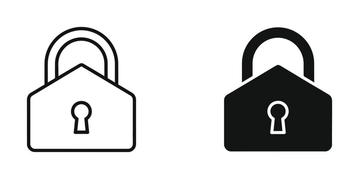 Open and closed padlock icons in contrasting styles