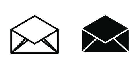 Fototapeta premium Minimalist envelope icon with open flap design