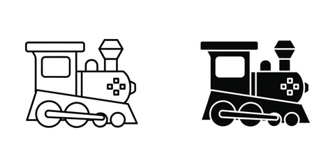 Black and white vintage steam locomotive train illustration © MSTSALEHA