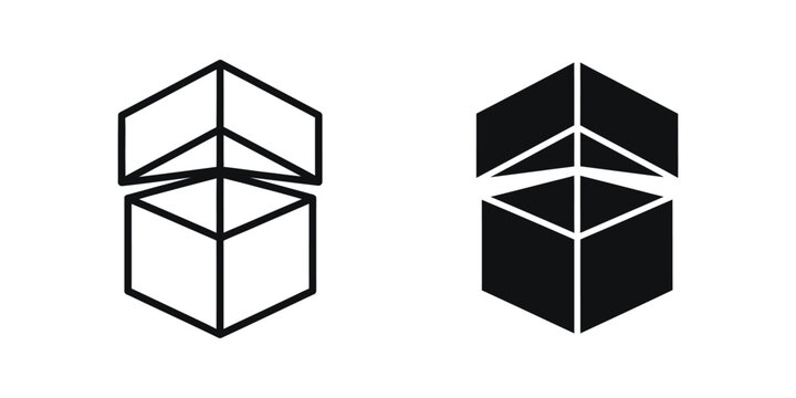 Two overlapping 3d cubes illustration