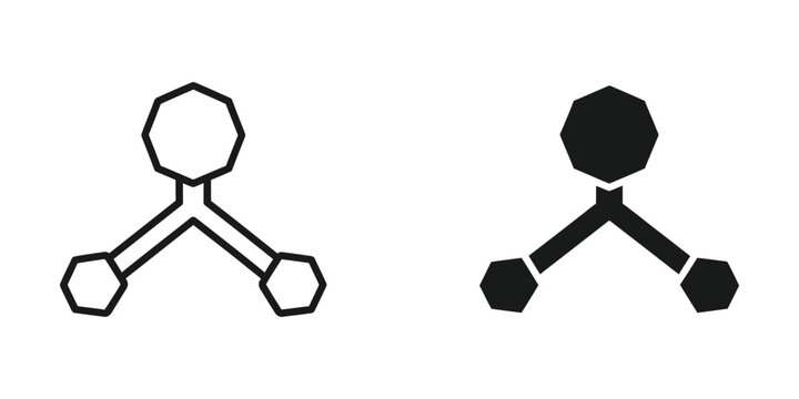 Isometric abstract vector shapes with black and white cyclical designs
