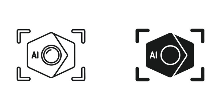 Hexagonal ai logo with target crosshair overlay