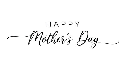 Elegant Happy Mother's Day typography in black script lettering on a white background © Kingko