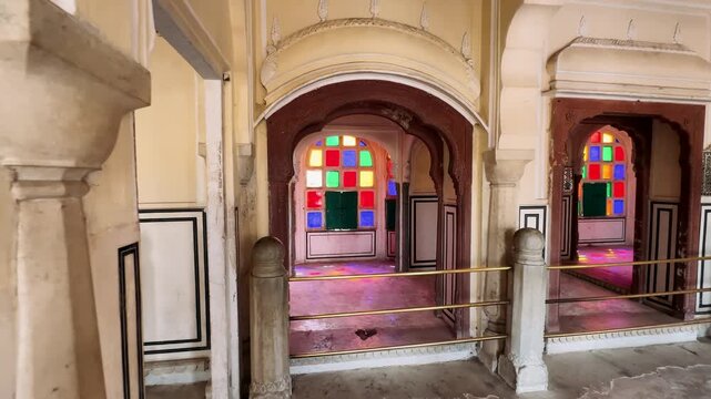 Hawa Mahal palace facade with intricate windows, Jaipur, Rajasthan, India