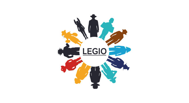 Diverse group of people logo design.