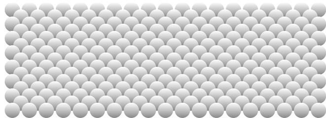 Seamless background pattern featuring rows of overlapping gray circles resembling fish scales or coins. Minimalist geometric texture for design and web. © EvaMur