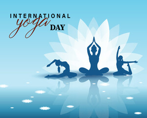International Yoga Day Template with Yoga Pose Silhouette © Jotirmoy