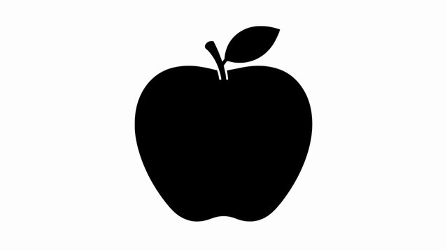 Black Apple Icon, Vector Fruit Symbol, Simple Apple Logo, Flat Design Element
