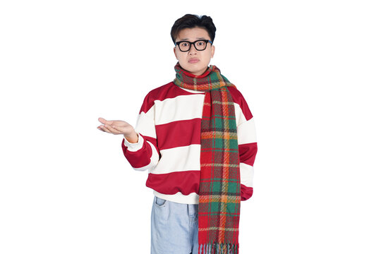 Hipster Man with Scarf