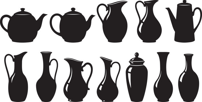 Black and white of various wine bottles and glasses wine glass stemware alcohol