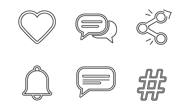 Communication and Speech Bubble Outline Icons