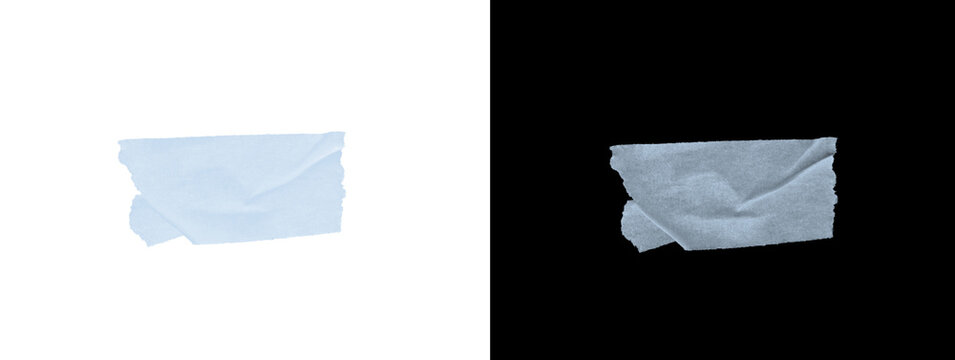 Glowing Light Blue Crumpled Tape Strip on Black Background
