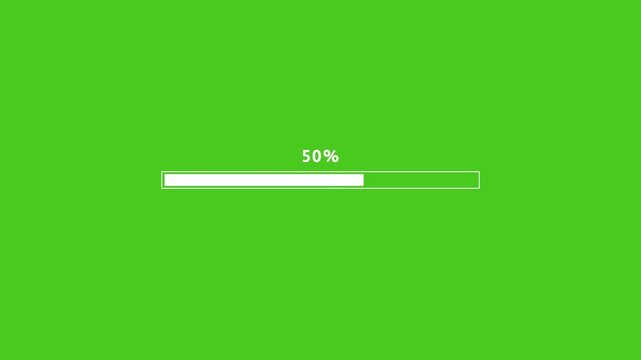 Progress Bar Loading Animation on Green Screen Chroma Key