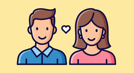 Obraz premium Couple in Love Icon, Vector Illustration