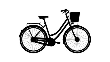 Fototapeta premium Black and white bicycle vector icon isolated on plain background Vector