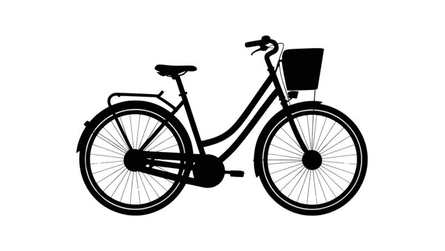 Black and white bicycle vector icon isolated on plain background Vector
