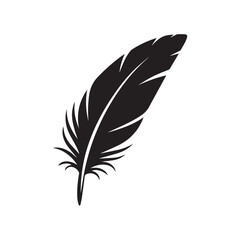 Fototapeta premium Feather Icon, Elegant Feather Silhouette Vector Illustration