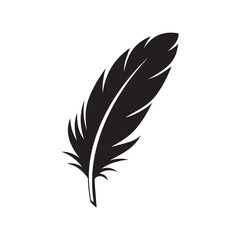 Fototapeta premium Feather Icon, Elegant Feather Silhouette Vector Illustration