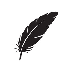 Fototapeta premium Feather Icon, Elegant Feather Silhouette Vector Illustration