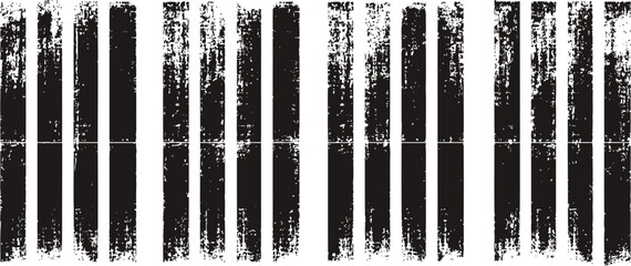 Fototapeta na wymiar Vertical black and white grunge stripes pattern distressed textured background design with worn ink lines