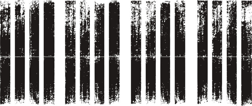 Vertical black and white grunge stripes pattern distressed textured background design with worn ink lines