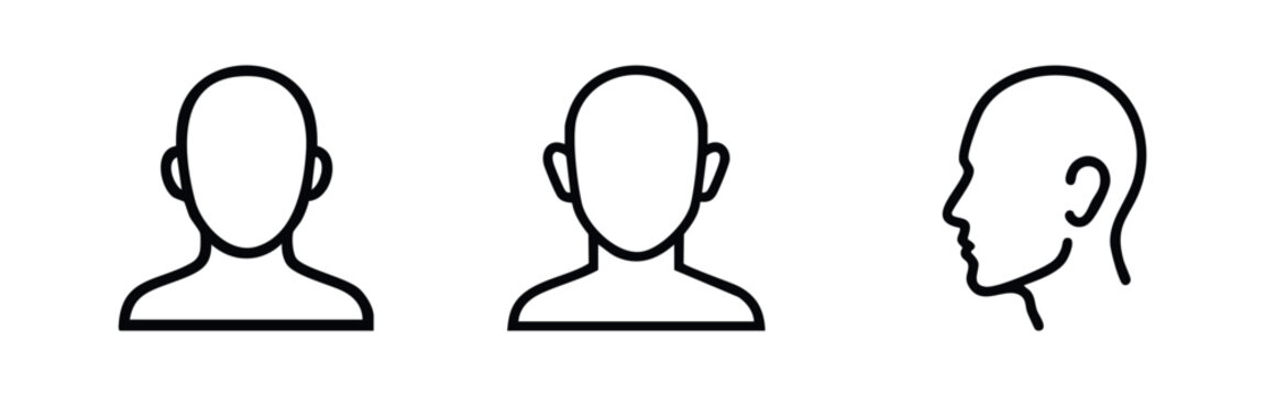 Outline User Profile and Head Icons Set