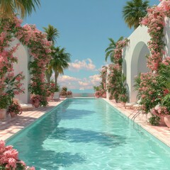 Fototapeta premium Tagged Pool Urlaub